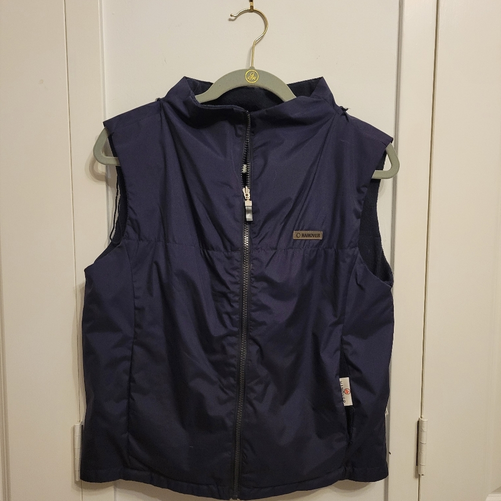 Women's Navy Vest With Hood M